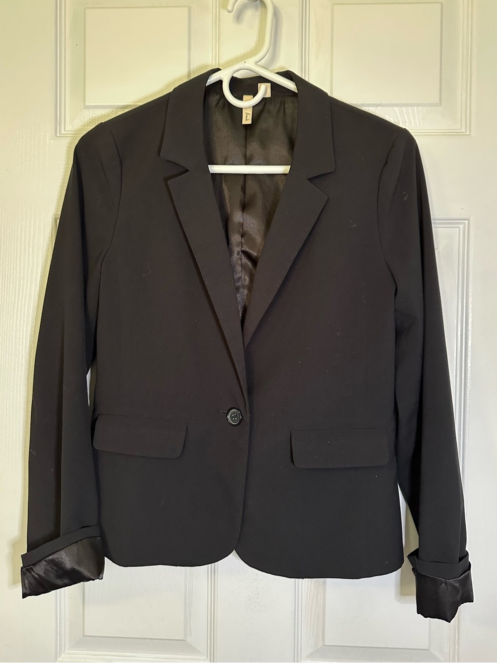 Frenchi Black Single-Button Women's Blazer